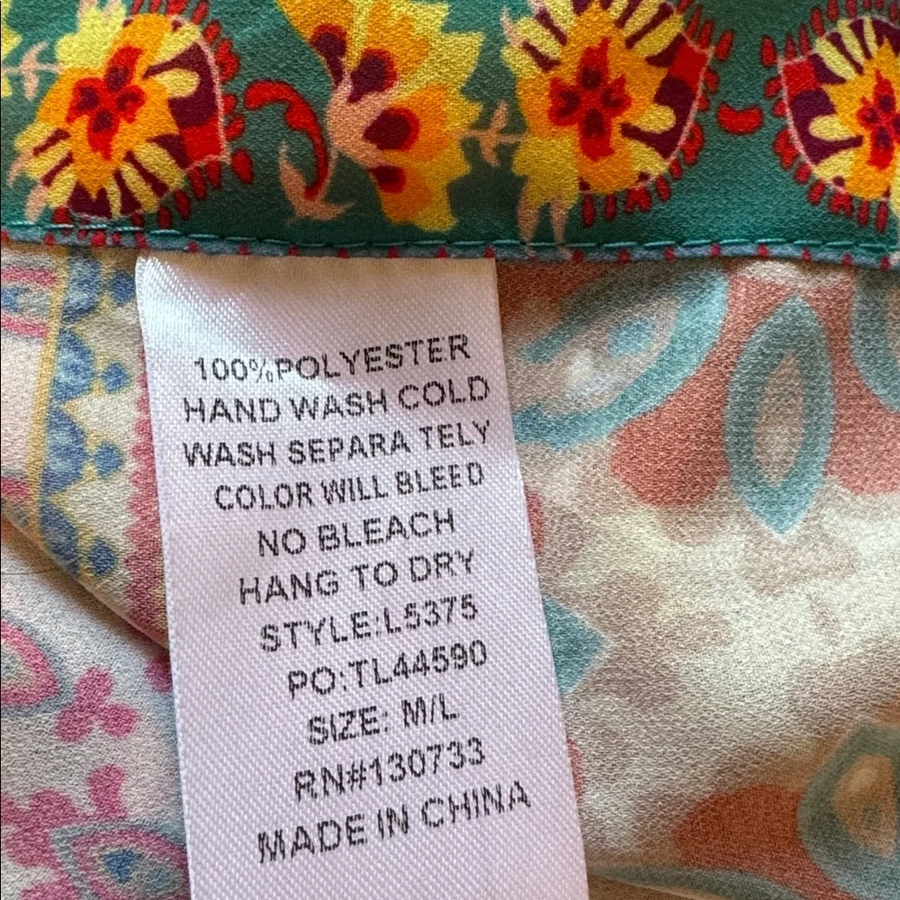 Umgee Scarf Print, Patchwork Kimono‎ M/L Like New Condition Festival, Beach